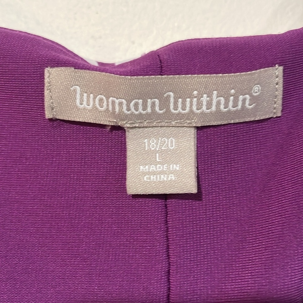 Woman Within Purple Polka Dot Dress, Long - Picture 3 of 5